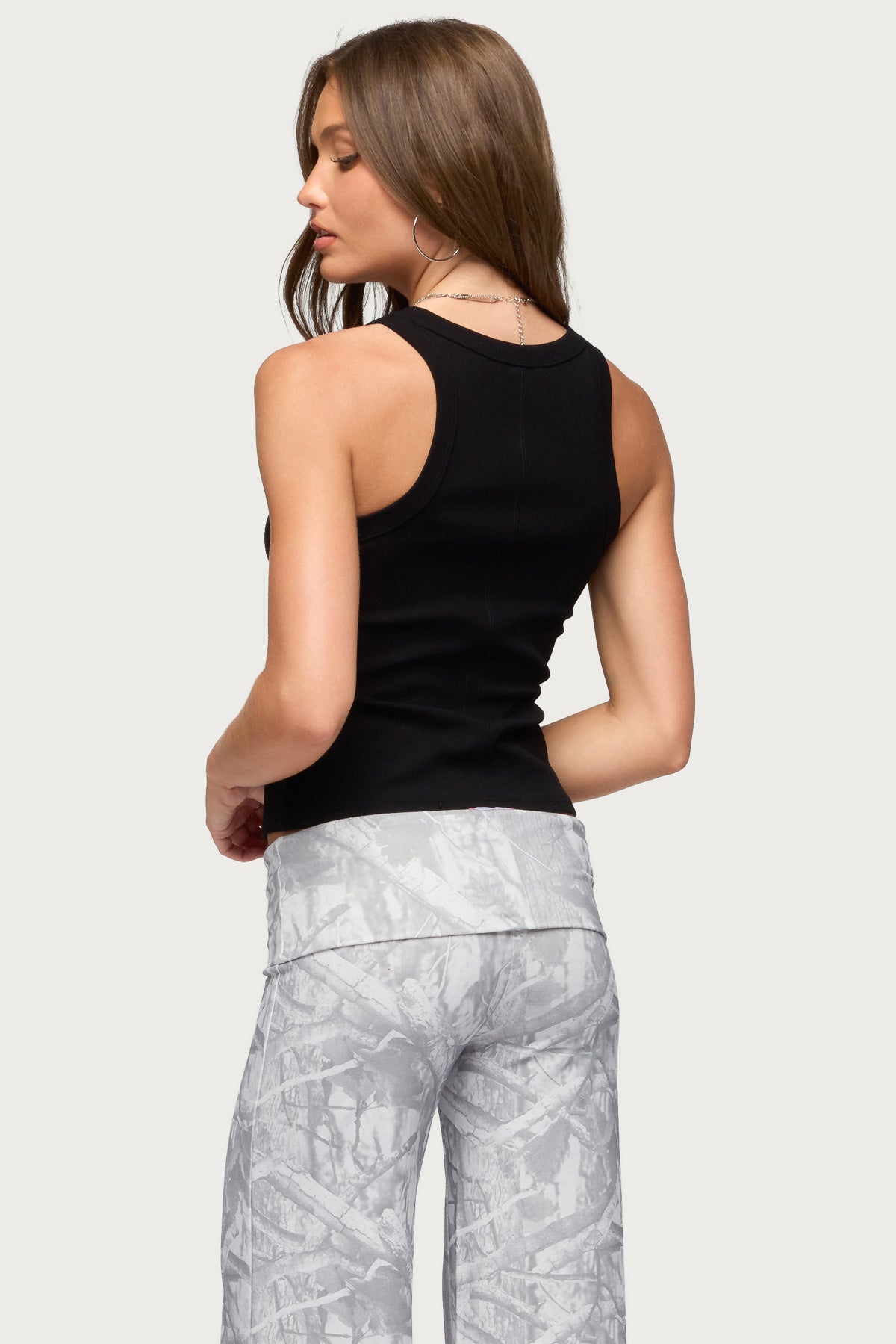 Harlowe Ribbed Racerback Tank Top - Image 4
