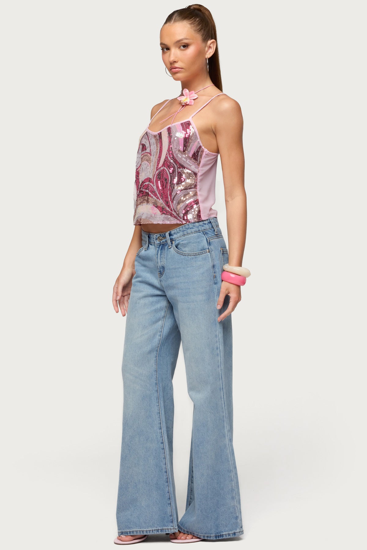 Ceren Abstract Sequin Tank Top - Image 3