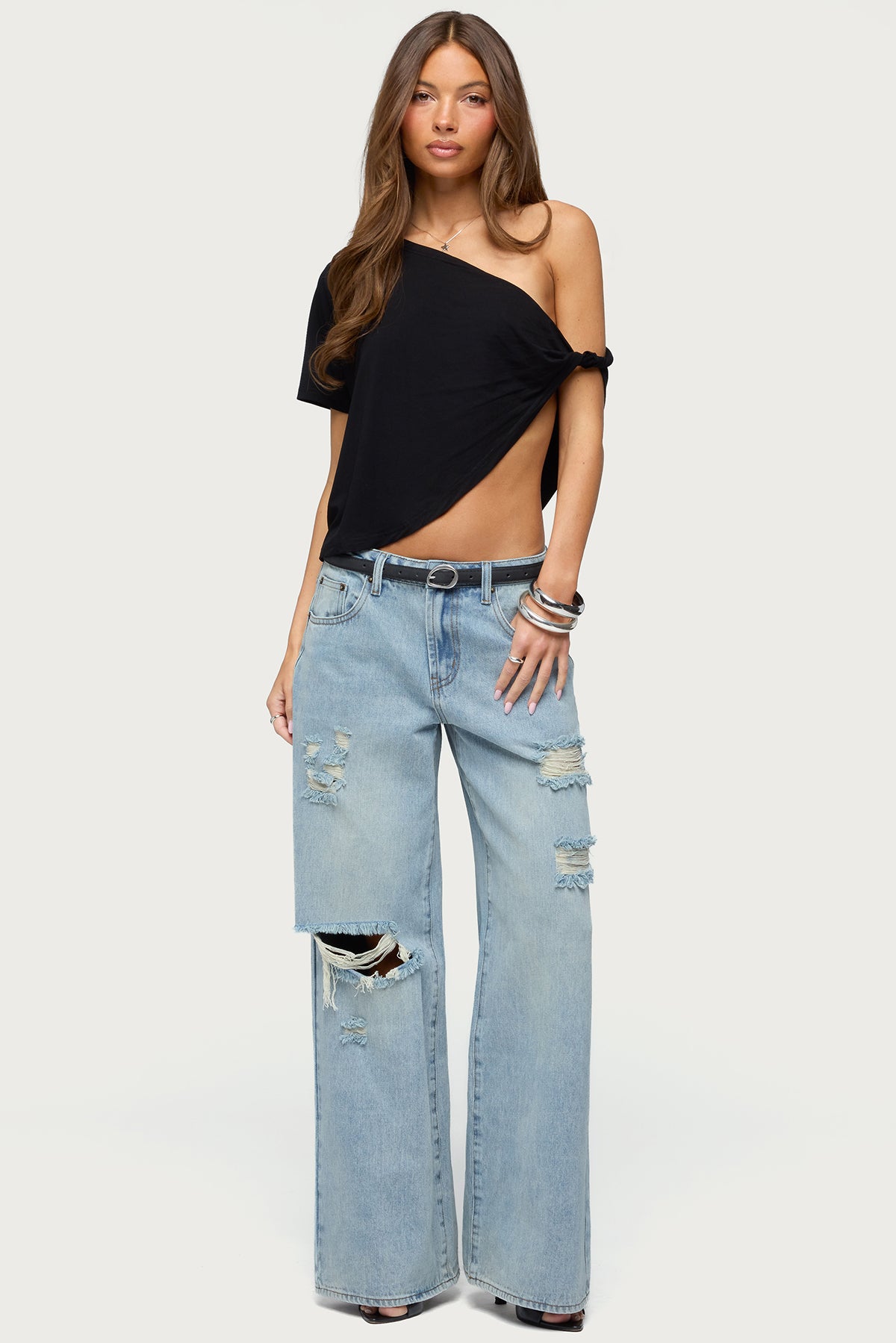Ellah Distressed Low Rise Baggy Jeans - Image 5