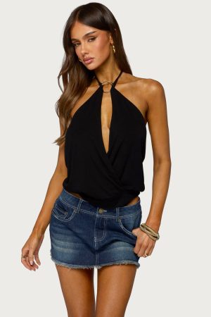 Metta Ring Cutout Halter Top