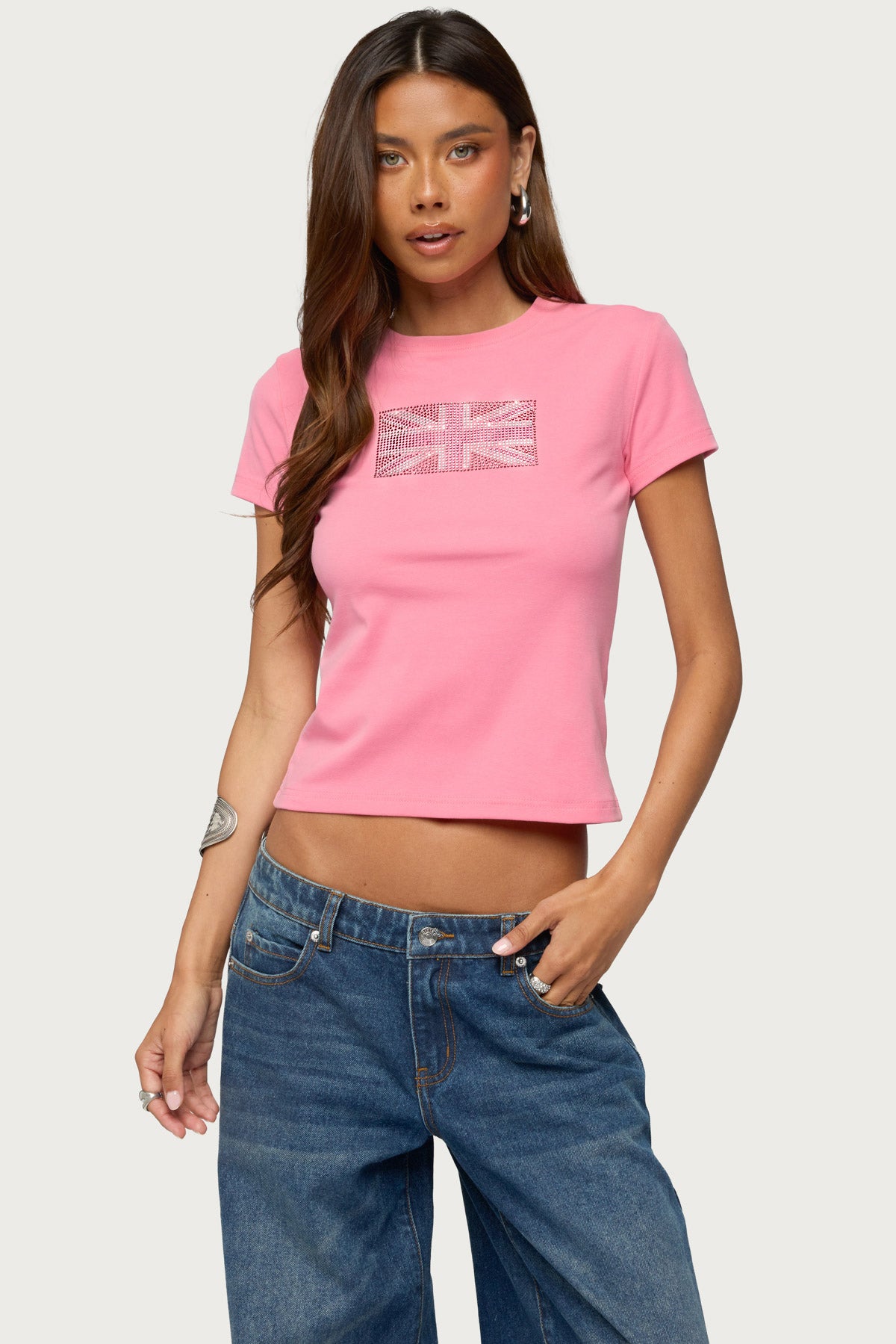 UK Girl Rhinestone T Shirt - Image 3