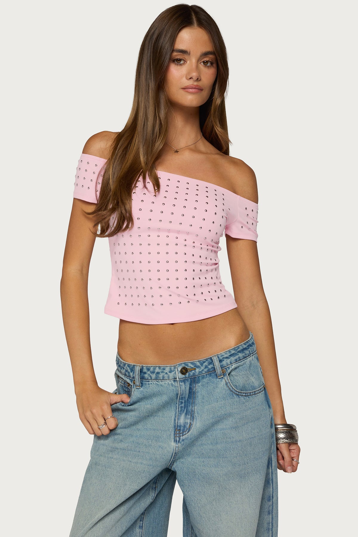 Mack Studded Off Shoulder Top - Image 2
