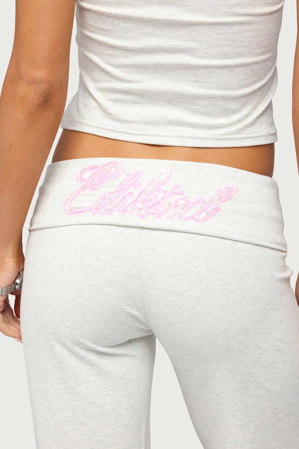 Edikted Wknd Sequin Foldover Pants - Image 2