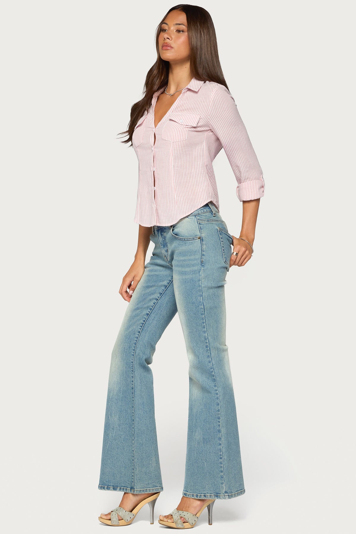 Phobe Striped Button Up Top - Image 4