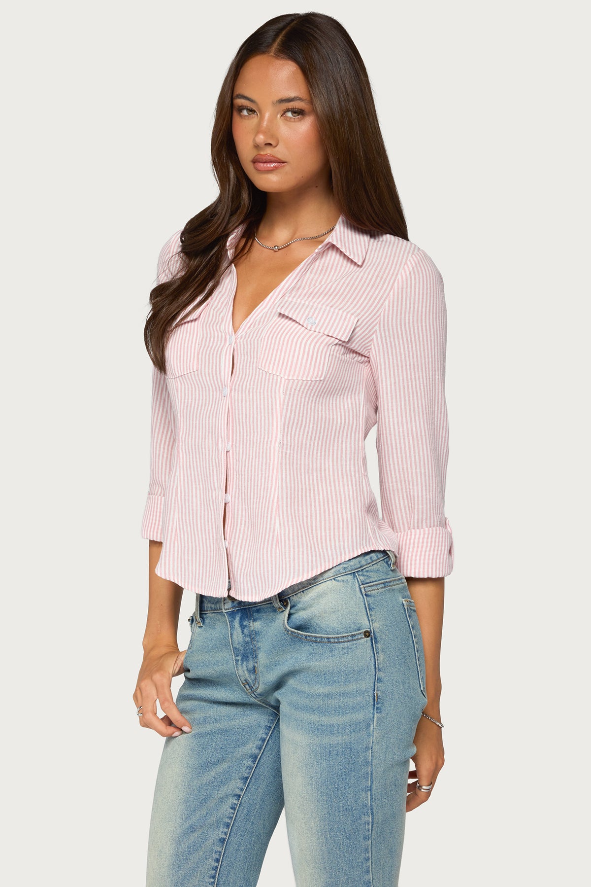 Phobe Striped Button Up Top - Image 3